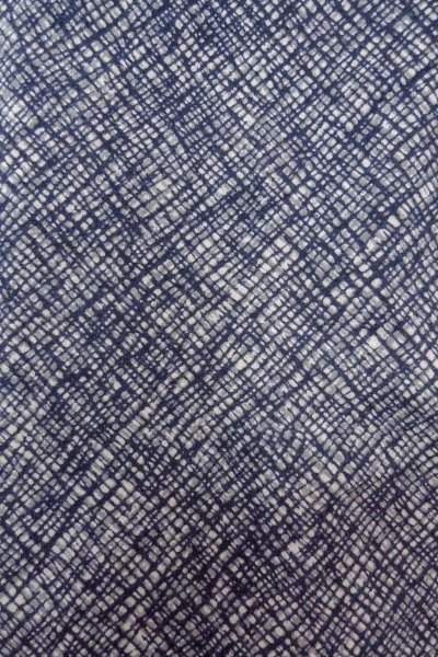 Photo5: O0826G Vintage Japanese kimono   Indigo Blue YUKATA summer(made in Japan) for women / Cotton. Plaid Checks,   (Grade D) (5)