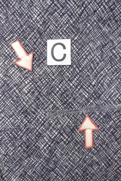 Photo16: O0826G Vintage Japanese kimono   Indigo Blue YUKATA summer(made in Japan) for women / Cotton. Plaid Checks,   (Grade D) (16)