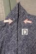 Photo17: O0826G Vintage Japanese kimono   Indigo Blue YUKATA summer(made in Japan) for women / Cotton. Plaid Checks,   (Grade D) (17)