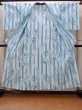 Photo2: O0826H Vintage Japanese kimono  Light Light Blue YUKATA summer(made in Japan) for women / Cotton. Japanese wisteria,   (Grade D) (2)