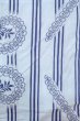 Photo4: O0826H Vintage Japanese kimono  Light Light Blue YUKATA summer(made in Japan) for women / Cotton. Japanese wisteria,   (Grade D) (4)