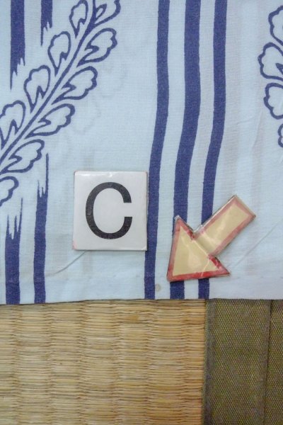 Photo16: O0826H Vintage Japanese kimono  Light Light Blue YUKATA summer(made in Japan) for women / Cotton. Japanese wisteria,   (Grade D) (16)