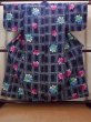 Photo1: O0826J Vintage Japanese kimono  Dark Indigo Blue Pour Dyed Yukata for women / Cotton. MOMIJI maple leaf,   (Grade C) (1)