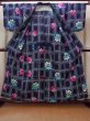 Photo2: O0826J Vintage Japanese kimono  Dark Indigo Blue Pour Dyed Yukata for women / Cotton. MOMIJI maple leaf,   (Grade C) (2)