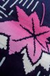 Photo9: O0826J Vintage Japanese kimono  Dark Indigo Blue Pour Dyed Yukata for women / Cotton. MOMIJI maple leaf,   (Grade C) (9)