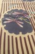 Photo10: O0826K Used Japanese kimono   Beige Pour Dyed Yukata for women / Cotton. Stripes, Dragonfly pattern  (Grade B) (10)