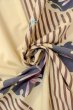 Photo11: O0826K Used Japanese kimono   Beige Pour Dyed Yukata for women / Cotton. Stripes, Dragonfly pattern  (Grade B) (11)