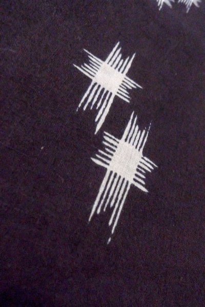 Photo9: O0826L Vintage Japanese kimono   Black Pour Dyed Yukata for women / Cotton/hemp Parallel Cross   (Grade C) (9)