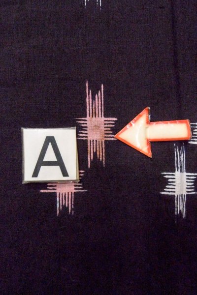 Photo14: O0826L Vintage Japanese kimono   Black Pour Dyed Yukata for women / Cotton/hemp Parallel Cross   (Grade C) (14)