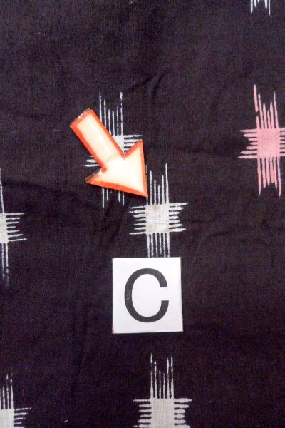 Photo16: O0826L Vintage Japanese kimono   Black Pour Dyed Yukata for women / Cotton/hemp Parallel Cross   (Grade C) (16)