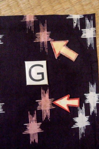 Photo20: O0826L Vintage Japanese kimono   Black Pour Dyed Yukata for women / Cotton/hemp Parallel Cross   (Grade C) (20)