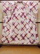Photo2: O0826M Vintage Japanese kimono   White Pour Dyed Yukata for women / Cotton. Geometrical pattern   (Grade C) (2)
