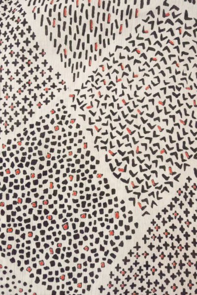 Photo3: O0826N Vintage Japanese kimono   Off White OJIYACHIJIMI for women / Linen. Flower,   (Grade C) (3)