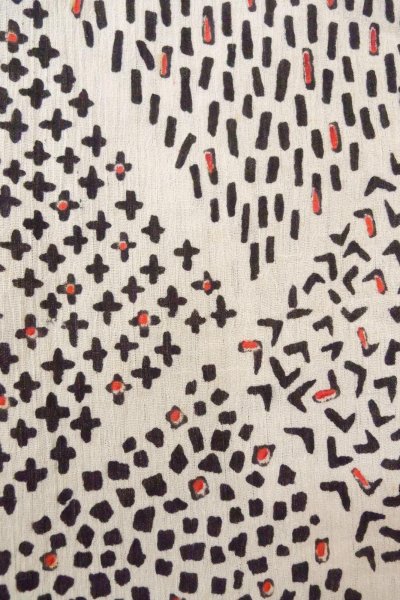 Photo5: O0826N Vintage Japanese kimono   Off White OJIYACHIJIMI for women / Linen. Flower,   (Grade C) (5)