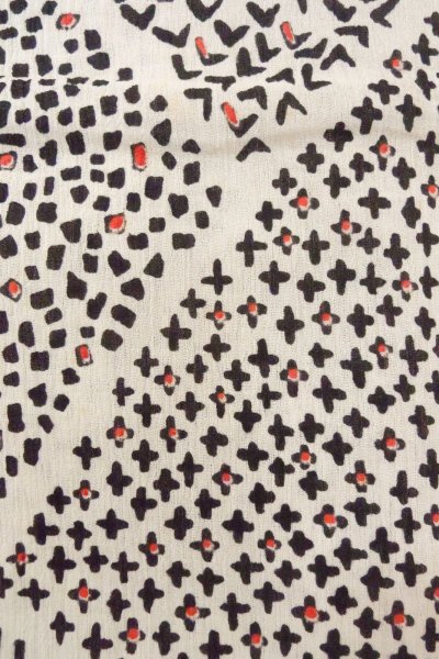 Photo7: O0826N Vintage Japanese kimono   Off White OJIYACHIJIMI for women / Linen. Flower,   (Grade C) (7)