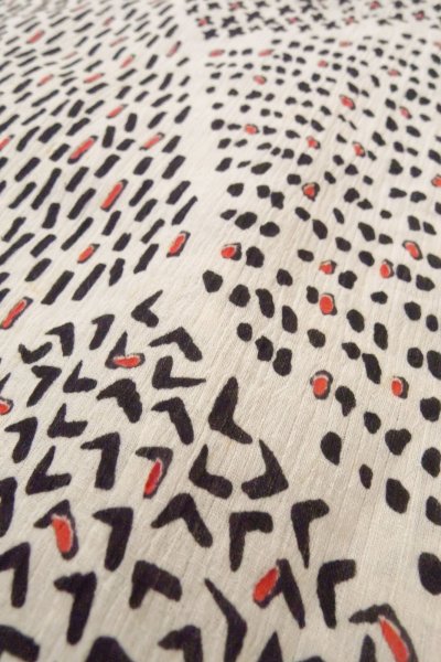 Photo8: O0826N Vintage Japanese kimono   Off White OJIYACHIJIMI for women / Linen. Flower,   (Grade C) (8)