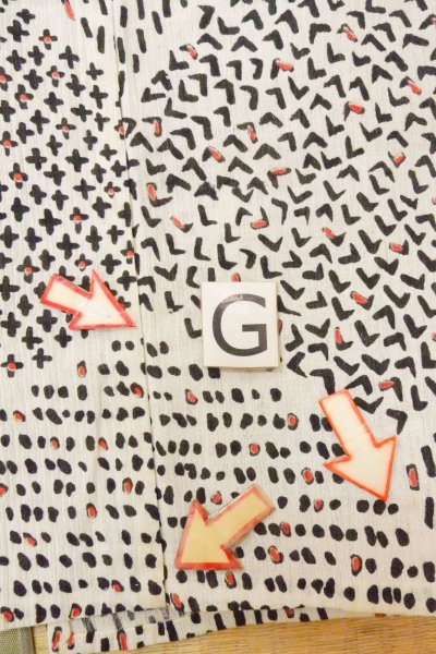 Photo20: O0826N Vintage Japanese kimono   Off White OJIYACHIJIMI for women / Linen. Flower,   (Grade C) (20)