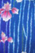 Photo3: O0826O Vintage Japanese kimono   Blue YUKATA summer(made in Other than Japan) for women / Cotton. Iris,   (Grade B) (3)