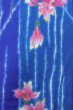 Photo4: O0826O Vintage Japanese kimono   Blue YUKATA summer(made in Other than Japan) for women / Cotton. Iris,   (Grade B) (4)