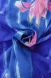 Photo11: O0826O Vintage Japanese kimono   Blue YUKATA summer(made in Other than Japan) for women / Cotton. Iris,   (Grade B) (11)