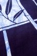 Photo10: O0826P Vintage Japanese kimono  Dark Indigo Blue YUKATA summer(made in Japan) for women / Cotton. Bamboo leaf,   (Grade B) (10)