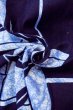 Photo12: O0826P Vintage Japanese kimono  Dark Indigo Blue YUKATA summer(made in Japan) for women / Cotton. Bamboo leaf,   (Grade B) (12)