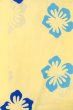 Photo4: O0826Q Vintage Japanese kimono  Pale Yellow YUKATA summer(made in Japan) for women / Cotton. Flower   (Grade B) (4)