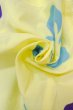 Photo11: O0826Q Vintage Japanese kimono  Pale Yellow YUKATA summer(made in Japan) for women / Cotton. Flower   (Grade B) (11)