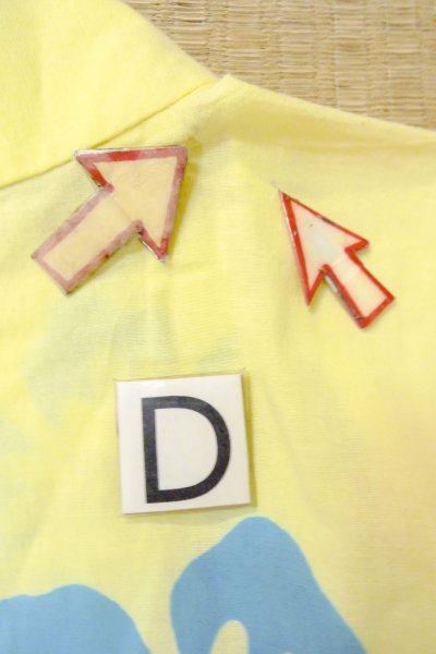 Photo17: O0826Q Vintage Japanese kimono  Pale Yellow YUKATA summer(made in Japan) for women / Cotton. Flower   (Grade B) (17)