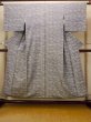 Photo1: O0826R Vintage Japanese kimono  Grayish Blue KOMON dyed for women / Silk. House,   (Grade C) (1)