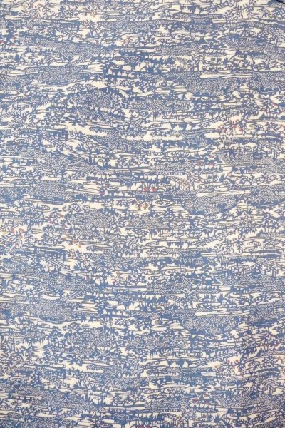 Photo3: O0826R Vintage Japanese kimono  Grayish Blue KOMON dyed for women / Silk. House,   (Grade C) (3)