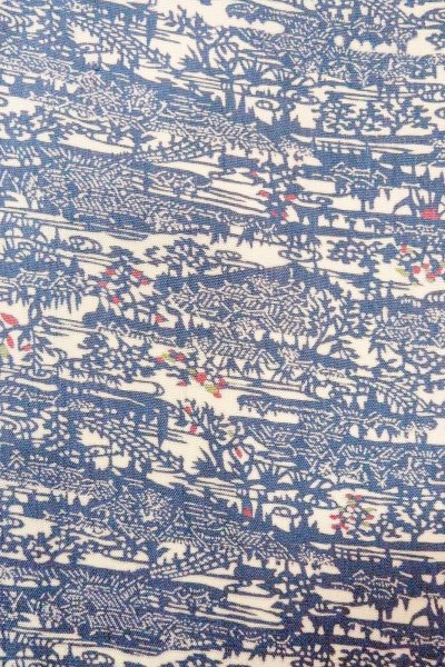 Photo5: O0826R Vintage Japanese kimono  Grayish Blue KOMON dyed for women / Silk. House,   (Grade C) (5)