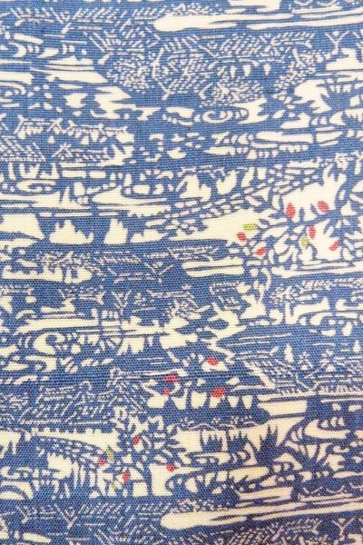 Photo6: O0826R Vintage Japanese kimono  Grayish Blue KOMON dyed for women / Silk. House,   (Grade C) (6)