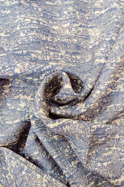 Photo12: O0826R Vintage Japanese kimono  Grayish Blue KOMON dyed for women / Silk. House,   (Grade C) (12)