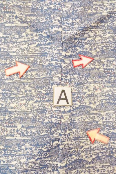 Photo14: O0826R Vintage Japanese kimono  Grayish Blue KOMON dyed for women / Silk. House,   (Grade C) (14)