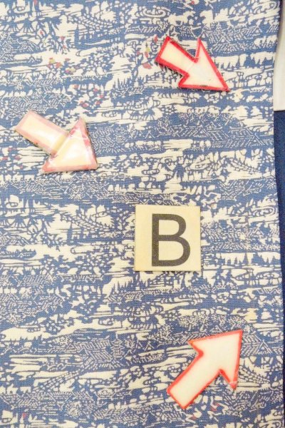 Photo15: O0826R Vintage Japanese kimono  Grayish Blue KOMON dyed for women / Silk. House,   (Grade C) (15)