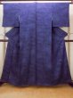 Photo1: O0826S Vintage Japanese kimono   Indigo Blue KOMON dyed for women / Silk. Bamboo leaf,   (Grade B) (1)
