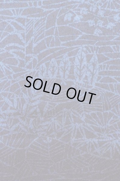 Photo6: O0826S Vintage Japanese kimono   Indigo Blue KOMON dyed for women / Silk. Bamboo leaf,   (Grade B) (6)