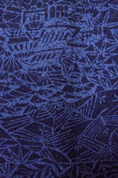 Photo7: O0826S Vintage Japanese kimono   Indigo Blue KOMON dyed for women / Silk. Bamboo leaf,   (Grade B) (7)