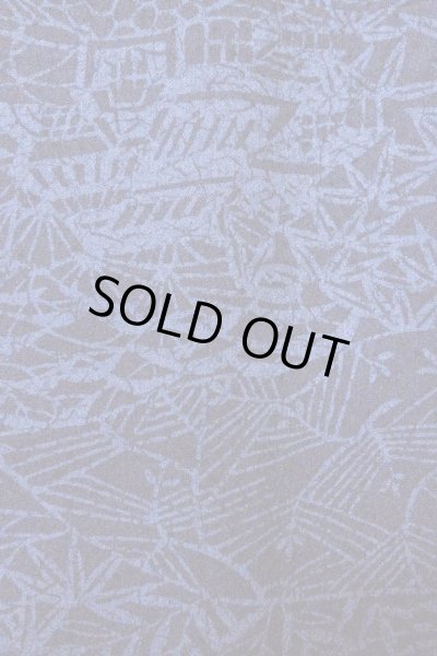 Photo7: O0826S Vintage Japanese kimono   Indigo Blue KOMON dyed for women / Silk. Bamboo leaf,   (Grade B) (7)