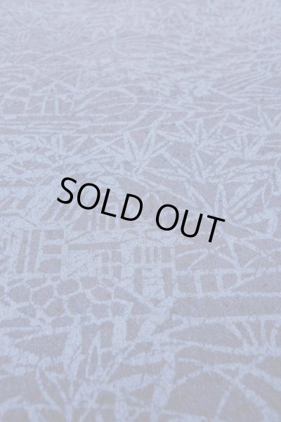 Photo9: O0826S Vintage Japanese kimono   Indigo Blue KOMON dyed for women / Silk. Bamboo leaf,   (Grade B) (9)