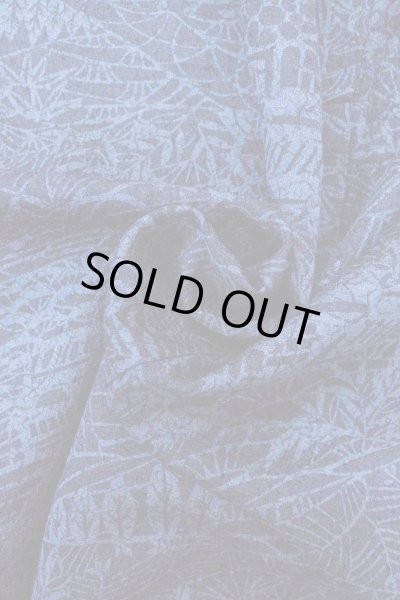 Photo11: O0826S Vintage Japanese kimono   Indigo Blue KOMON dyed for women / Silk. Bamboo leaf,   (Grade B) (11)