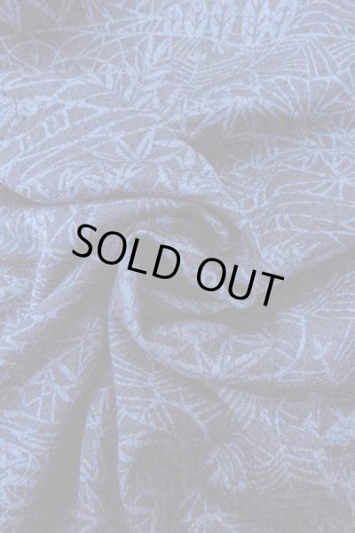 Photo12: O0826S Vintage Japanese kimono   Indigo Blue KOMON dyed for women / Silk. Bamboo leaf,   (Grade B) (12)