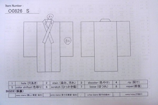 Photo13: O0826S Vintage Japanese kimono   Indigo Blue KOMON dyed for women / Silk. Bamboo leaf,   (Grade B) (13)