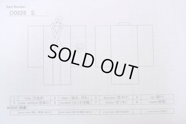 Photo13: O0826S Vintage Japanese kimono   Indigo Blue KOMON dyed for women / Silk. Bamboo leaf,   (Grade B) (13)