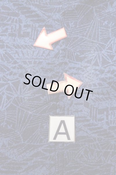 Photo14: O0826S Vintage Japanese kimono   Indigo Blue KOMON dyed for women / Silk. Bamboo leaf,   (Grade B) (14)