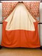 Photo2: Mint O0826V Vintage Japanese kimono  Vivid Orange KOMON dyed for women / Silk. Peony,   (Grade A) (2)