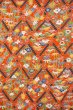 Photo3: Mint O0826V Vintage Japanese kimono  Vivid Orange KOMON dyed for women / Silk. Peony,   (Grade A) (3)