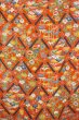 Photo4: Mint O0826V Vintage Japanese kimono  Vivid Orange KOMON dyed for women / Silk. Peony,   (Grade A) (4)
