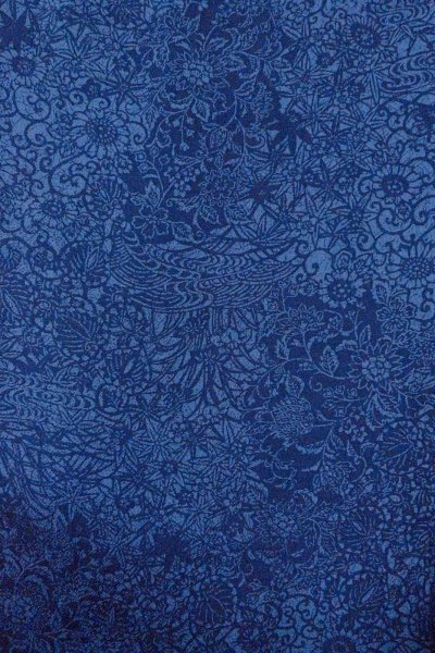 Photo4: O0826X Vintage Japanese kimono   Indigo Blue KOMON dyed for women / Silk. MOMIJI maple leaf,   (Grade B) (4)